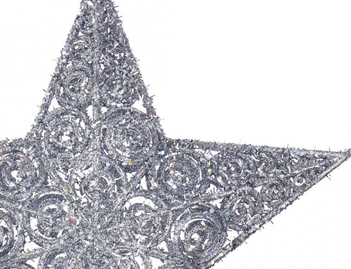Ёлочная верхушка "Кружевная звезда", серебряная, 30 см, Kurts Adler фото 2