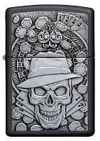 Зажигалка Zippo Classic с покрытием Black Matte, латунь/сталь, чёрная, матовая