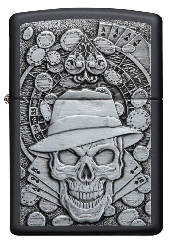 Зажигалка Zippo Classic с покрытием Black Matte, латунь/сталь, чёрная, матовая