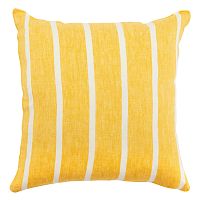 Чехол на подушку декоративный в полоску горчичного цвета из коллекции essential