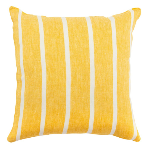 Чехол на подушку декоративный в полоску горчичного цвета из коллекции essential