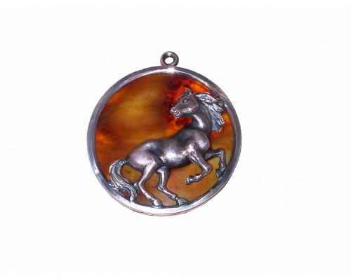 Брелок "Лошадь" из янтаря, brel-horse