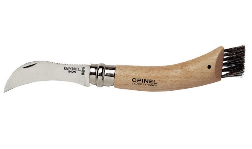 Нож грибника Opinel №8, рукоять дуб, чехол, деревянный футляр фото 2