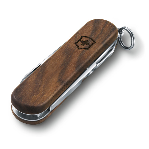 Нож-брелок Victorinox Classic SD, 58 мм, 5 функций, рукоять из орехового дерева фото 4