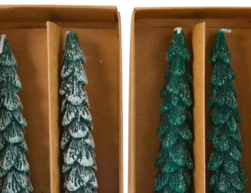 Фигурные свечи столовые "Стройные ёлочки", 26.4x5.7x3.8 см (упаковка 2 шт.), разные модели, Kaemingk фото 4