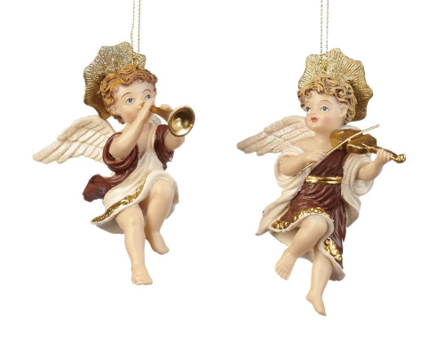 Ёлочное украшение АНГЕЛ СО СКРИПКОЙ, полистоун, 11 см, Goodwill фото 2
