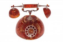 Шкатулка "Старинный телефон" из янтаря, stl-tlf