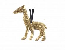 Ёлочное украшение "Золотой жираф", золотой, металл, 8х8 см, Kaemingk