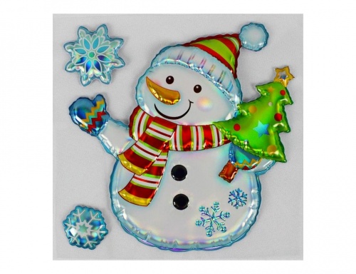 Набор объёмных новогодних наклеек "Снеговичок с ёлочкой", 23х19 см, Peha Magic