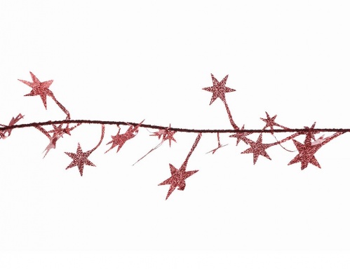 Мишура "Мерцающие звёздочки" на проволочной основе, красная, 6х270 см, Kaemingk фото 2