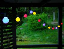 Электрогирлянда PARTY BALLS с крючками, 20 акварельных цветных ламп, 5.7+5 м, уличная, STAR trading