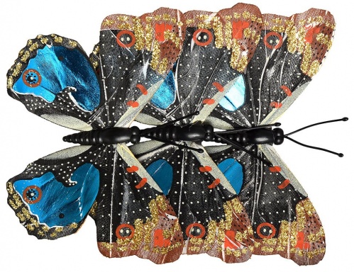 Набор "Небесные бабочки" на проволоке, перо, 12x10 см (упаковка 3 шт.), разные модели, Kaemingk фото 3