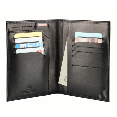 Обложка для паспорта Victorinox Altius Edge Leibnitz с защитой RFID, чёрная, кожа наппа, 11x2x15 см фото 5