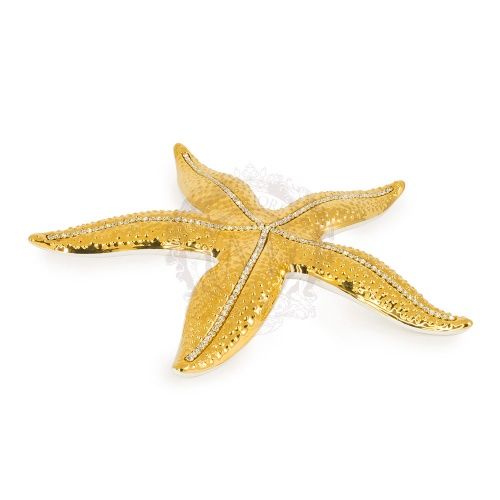 LAGUNA Морская звезда 41х41 см, керамика, цвет и декор золото, swarovski фото 2