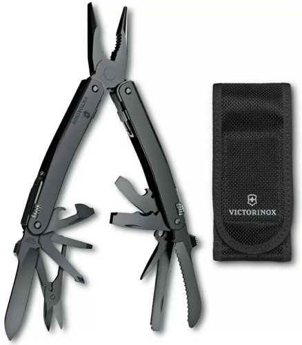 Мультитул Victorinox SwissTool Spirit MXBS, 105 мм, 24 функций, черный, нейлоновый чехол