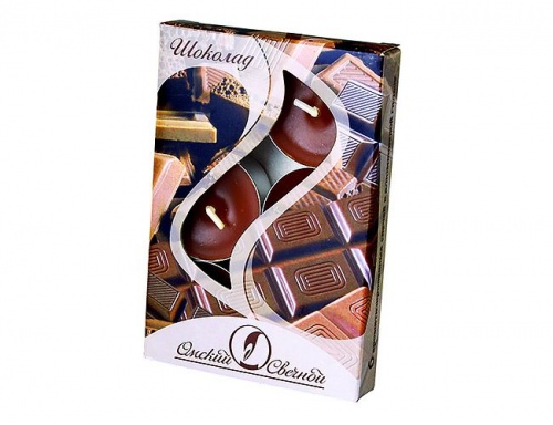 Набор ароматических свечей "Шоколад", 3.8х1.6 см (упаковка 6 шт.), Омский Свечной