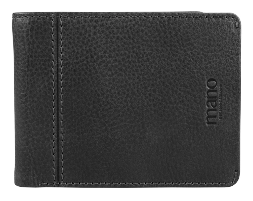 Бумажник Mano Don Montez, натуральная кожа в черном цвете, 12,5х9,7 см