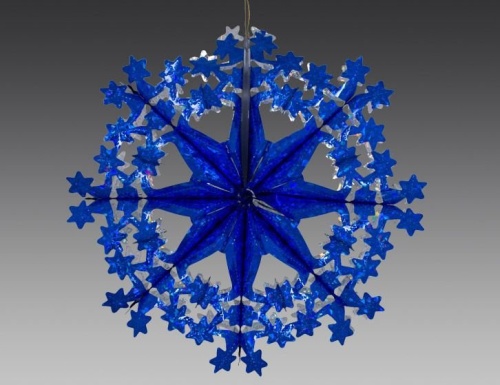 Снежинка из фольги ЗВЁЗДОЧКИ сине-серебряная голографическая, 40 см, Holiday Classics
