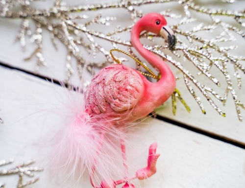Ёлочная игрушка "Элегантный фламинго", полистоун, 13.9 см, Kurts Adler фото 4