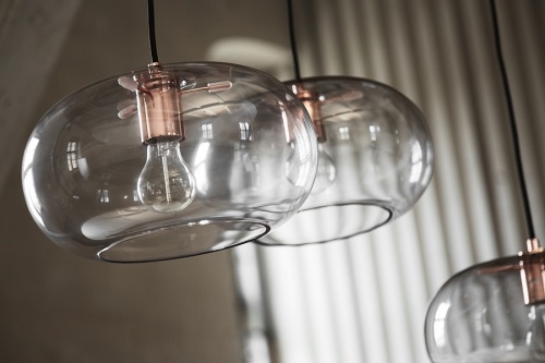 Лампа подвесная kobe, 17хD30 см, дымчатое стекло, черный цоколь, шнур 250 см фото 2