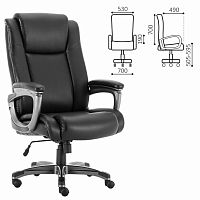 Кресло руководителя Brabix Premium Solid HD-005 до 180 кг, кожа, черное 531941