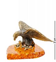 AM-1867 Фигурка "Орел со змеёй" (латунь, янтарь)
