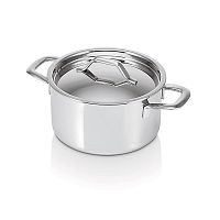 Кастрюля BEKA TRI-LUX 3 л (20 см) из нержавеющей стали Tri-ply с зеркальной полировкой, цвет серый