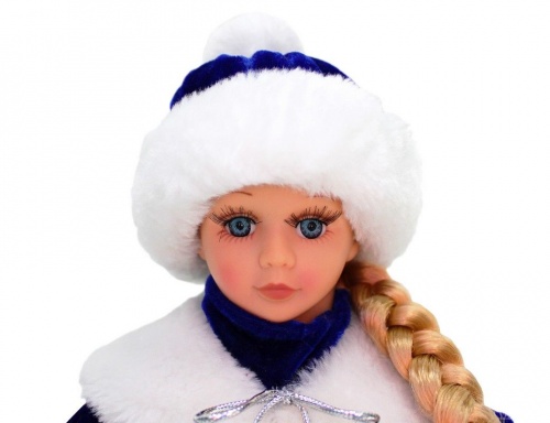 "Снегурочка" в синей с белым шубе и шапке, 40 см, Triumph Tree фото 2