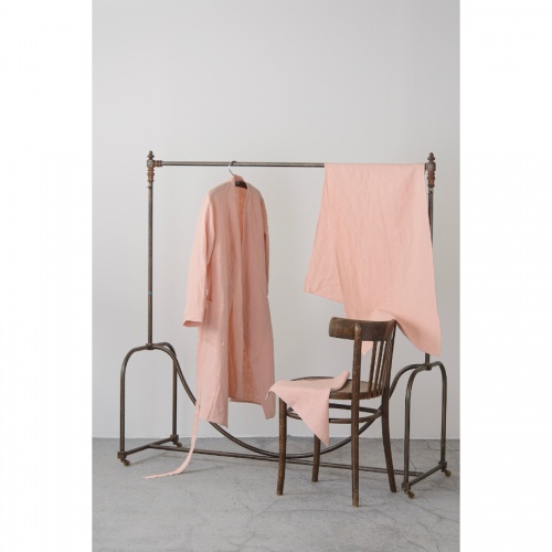 Халат из умягченного льна розово-пудрового цвета из коллекции essential, размер m фото 3
