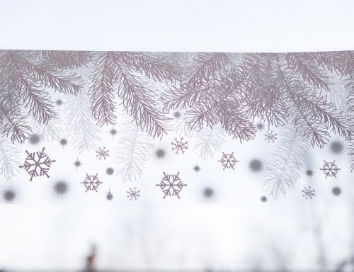 Наклейка для декорирования окна "Бордюр со снежинками", 59.5x21 см, разные модели, Kaemingk фото 2
