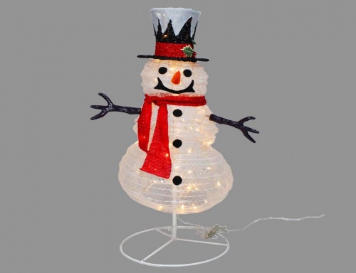 Светящаяся фигура "Снеговичок - мистер праздник", тёплые белые LED-огни, уличный, Peha Magic фото 5