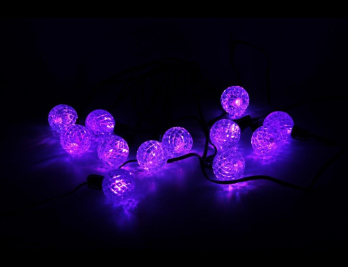 Гирлянда "Хрустальная сказка", 12  RGB LED-огней, 5.5+5 м, черный провод, уличная, Kaemingk фото 4