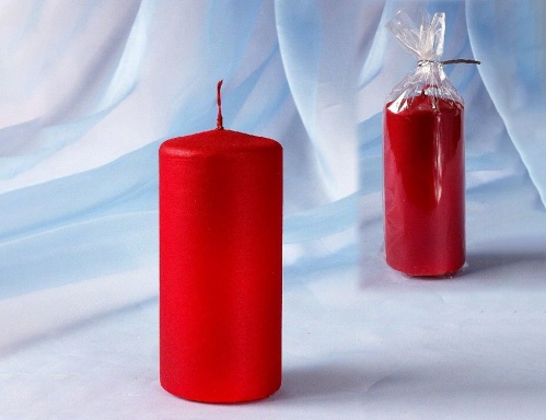 Свеча столбик "Рубиновый бархат", 6х12.5 см, Омский Свечной фото 2