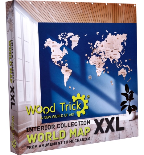 Wood Trick Деревянная Карта Мира XXL (200x120 см), крепление на стену фото 3