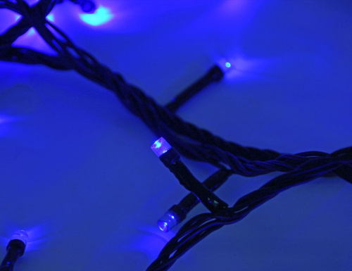 Мультифункциональная нить "Стринг лайт", 77 синих LED-огней, 6,5+2 м, 24V, контроллер, уличная, черный провод, МАЯК LED Lighting фото 2