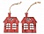Набор деревянных ёлочных игрушек "Сердечный домик", красный, 8.5 см, (2 шт.), Breitner