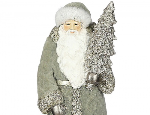 Новогодняя статуэтка "Дед мороз с ёлочкой", полистоун, 12х9х29 см, Edelman фото 2