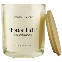 Свеча ароматическая the olphactory, better half, groom cologne, 40 ч