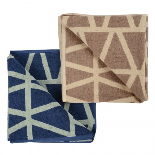Жаккардовое банное полотенце с авторским дизайном Geometry коричнево-бежевого цвета из коллекции Wil фото 7
