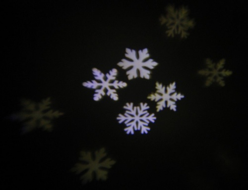 Светодинамическая лампа "Танец снежинок", 4 холодных белых LED-огня, проекция 36 м2, 7.5x14.5 см, цоколь Е27, для дома, Kaemingk фото 2