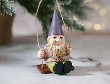 Ёлочное игрушка В ГОСТЯХ У ГНОМОВ - ЗОЛОТОБОРОД, полистоун, 10 см, Winter Deco