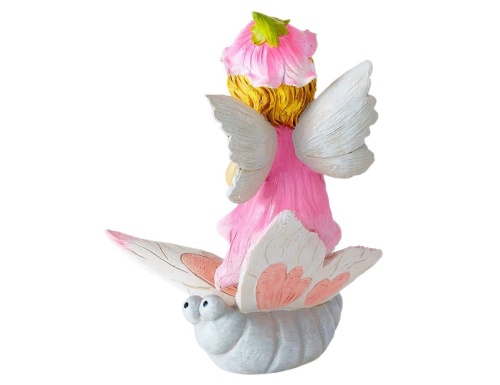 Декоративная статуэтка "Эльф - цветочный мотылёк", полистоун, бело-розовая гамма, 26 см, Boltze фото 3