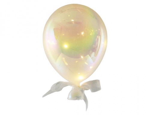 Декоративный светильник "Радужный воздушный шарик", стекло, тёплые белые микро LED-огни, 13х20 см, батарейки, Peha Magic фото 3