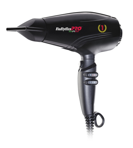 Фен BaByliss Pro Rapido, 2200 Вт, ионизация, 3 насадки. + глушитель, диффузор, черный