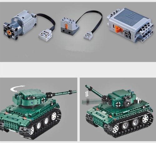 Конструктор Cada Technics, Танк Tiger 1, 313 деталей, пульт управления - C51018W фото 2
