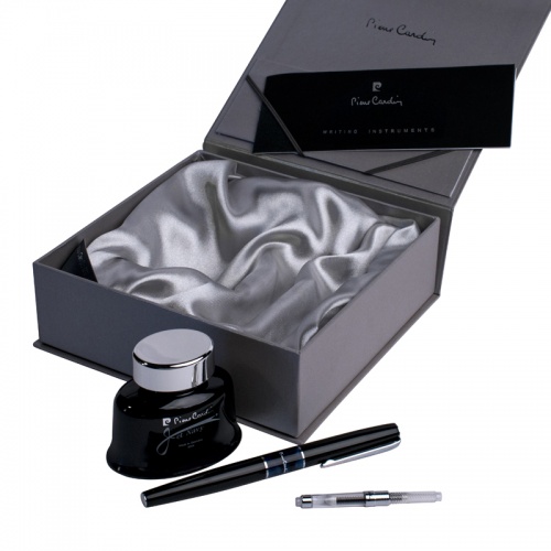 Набор подарочный Pierre Cardin Libra - Black, перьевая ручка + флакон чернил фото 3