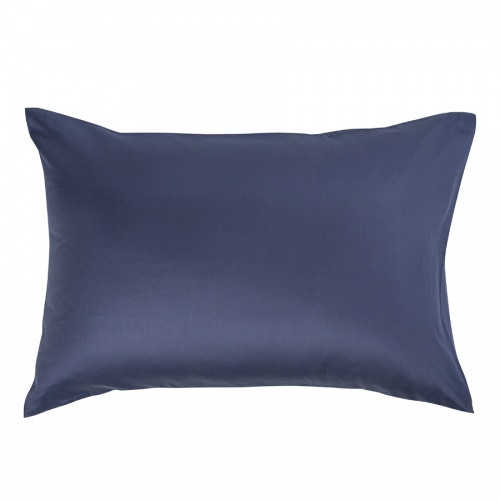 Комплект постельного белья полутораспальный из сатина темно-синего цвета из коллекции essential фото 11