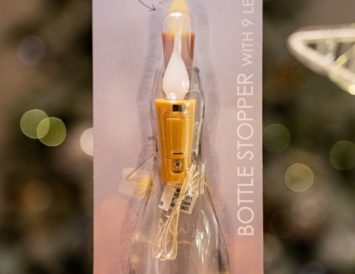 Гирлянда-пробка для бутылки РОСА с LED-свечой на пробке, 9 тёплых белых микро LED-огней, батарейки, Koopman International фото 2