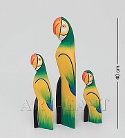 90-058 Статуэтка "Зеленый Попугай" набор из трех 40,30,20 см