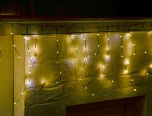 Светодиодная гирлянда Бахрома, 180 экстра теплых белых LED-огней, 3.5х0.45 м, контроллер, зелёный ПВХ, IP44, Koopman International